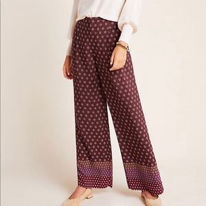 Anthropologie Marsden Wide Leg Silk Hippie Pants